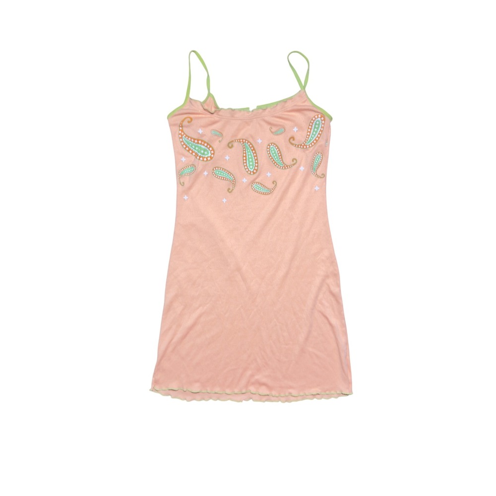 Peach Paisley Graphic Mini Dress